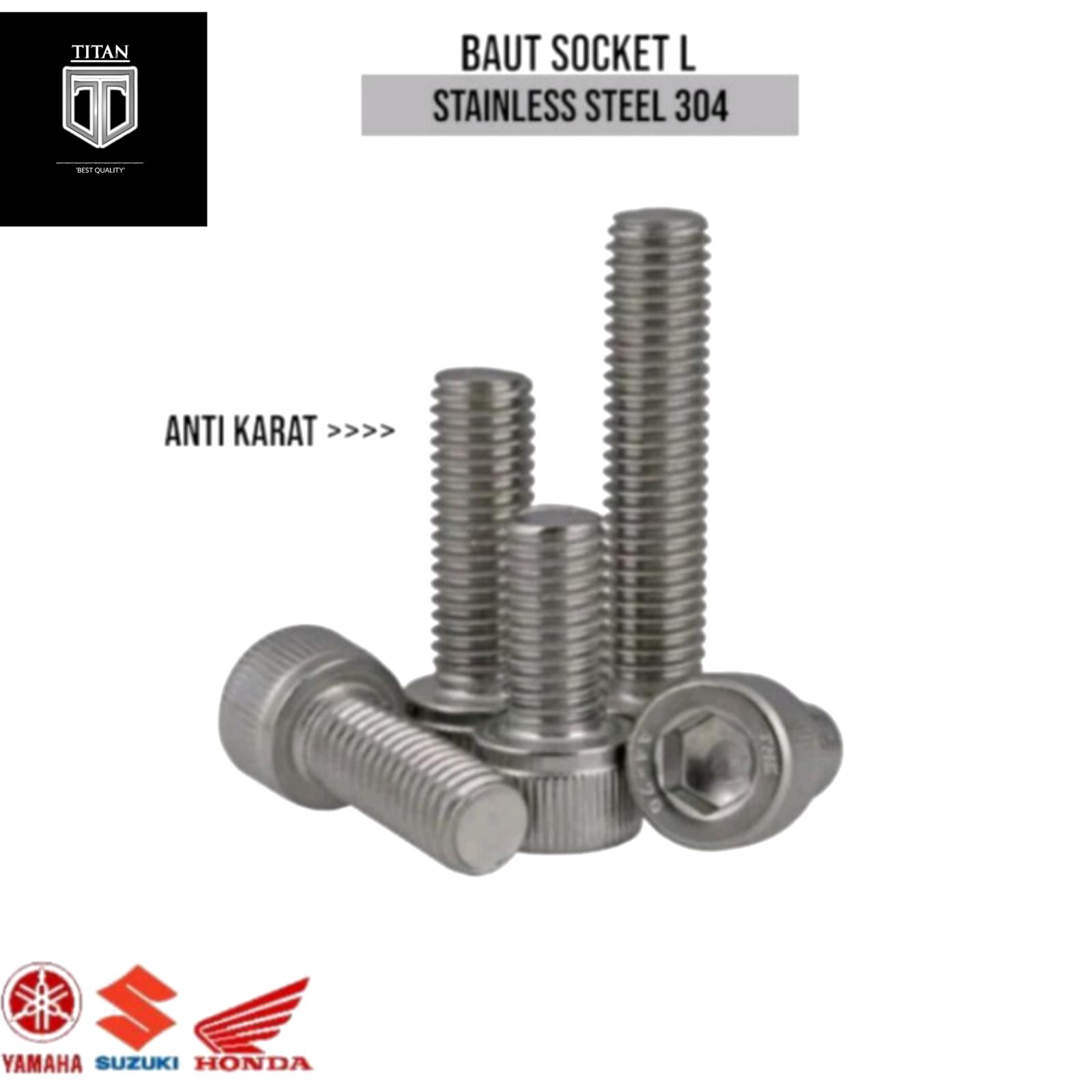 (50pcs) SS304 Baut Socket M2x22