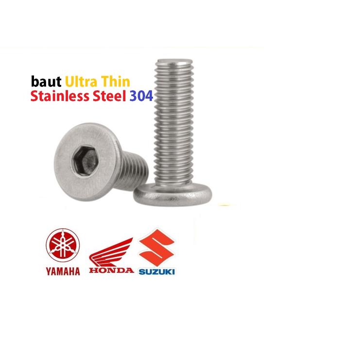 (1pcs) SS304 Baut Ultra Thin M5x5