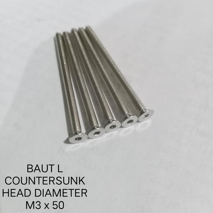 (1pcs) SS304 Baut Verseng L M4x50