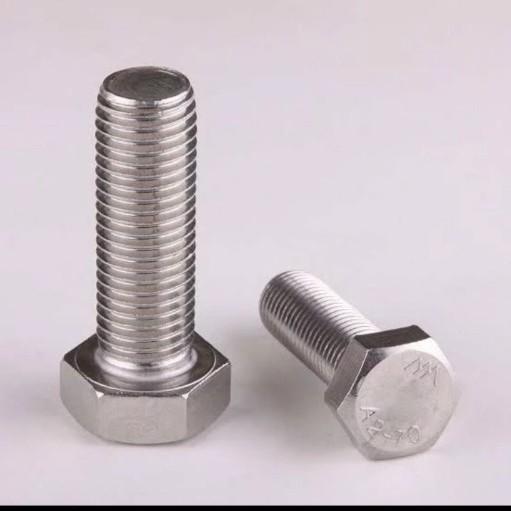 (1pcs) SS304 Baut Hex Bolt M10x30
