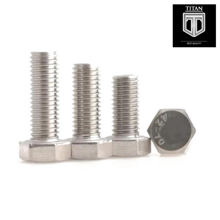 (1pcs) SS304 Baut Hex Bolt M8x20