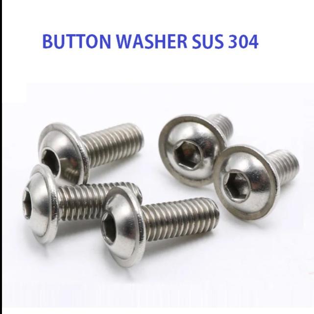 (1pcs) SS304 Baut Button Washer M4x10