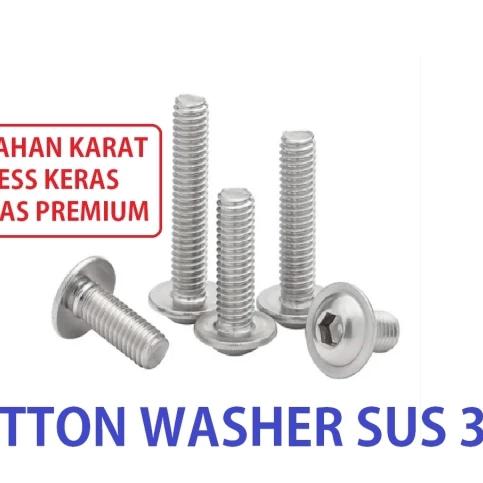 (1pcs) SS304 Baut Button Washer M4x16