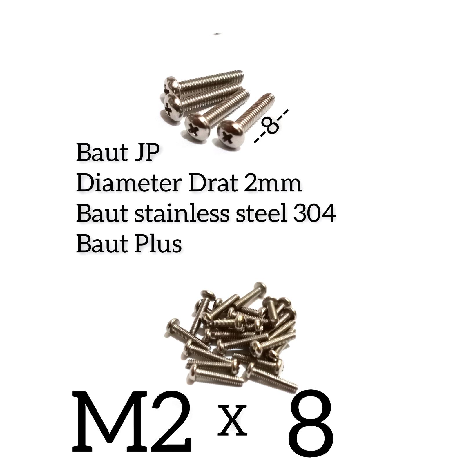 (1pcs) SS304 Baut Pan Philips M2x8