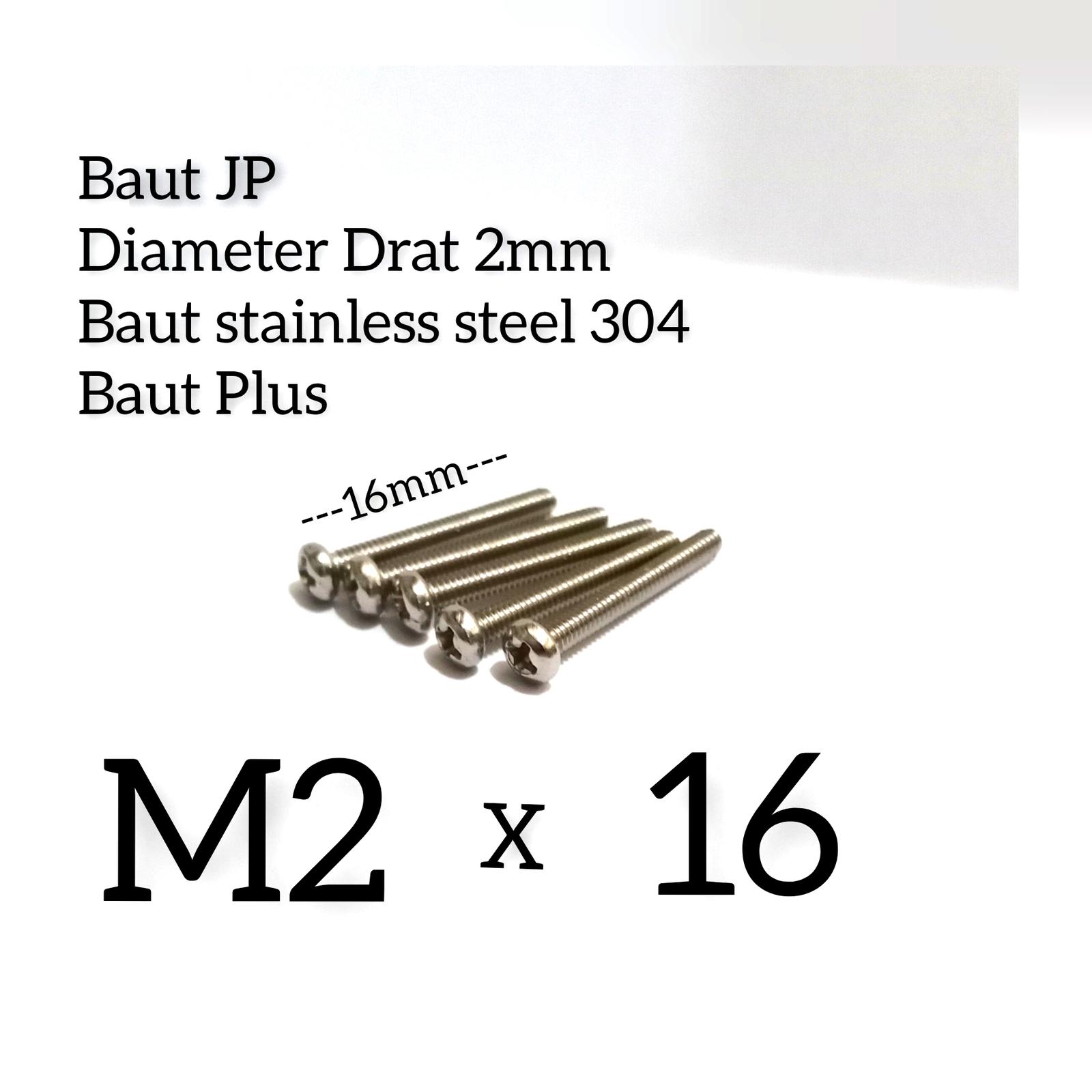 (1pcs) SS304 Baut Pan Philips M2x16