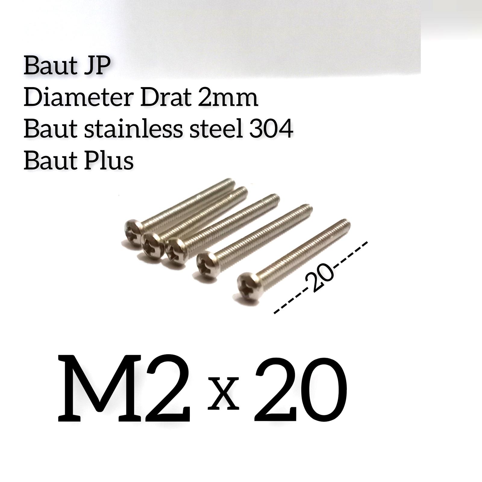 (1pcs) SS304 Baut Pan Philips M2x20