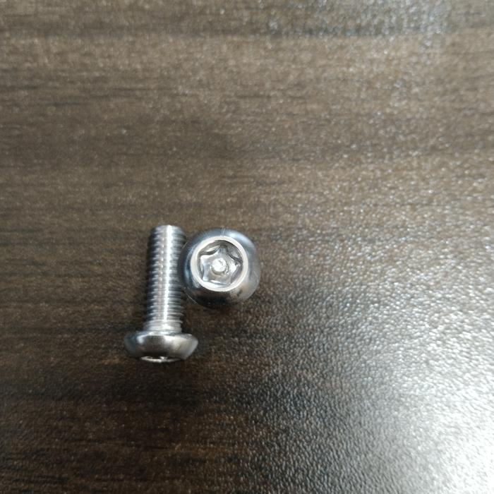 (1pcs) SS304 Baut Button Torq 5 Bintang M3x6