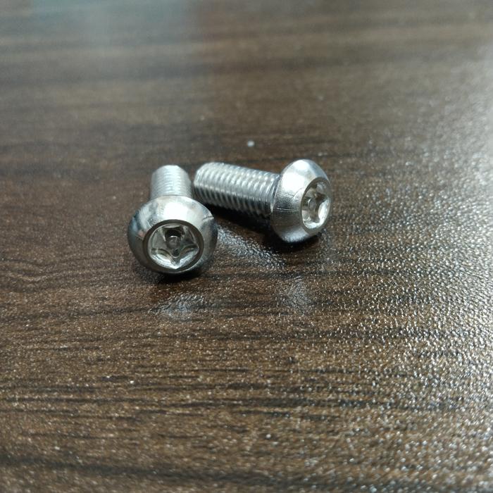 (1pcs) SS304 Baut Button Torq 5 Bintang M4 x 12