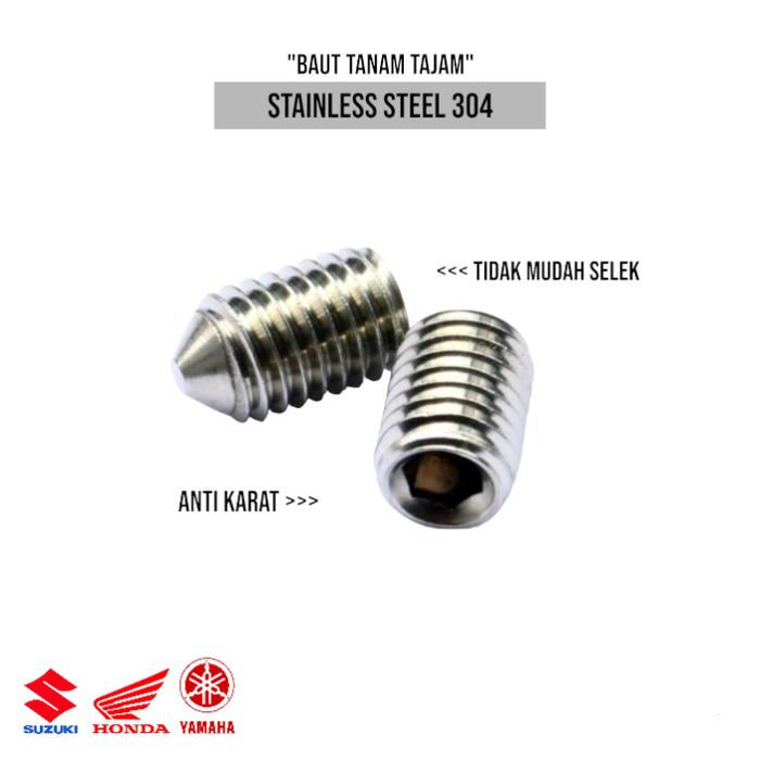 (1pcs) SS304 Baut Tanam Tajam M3x15
