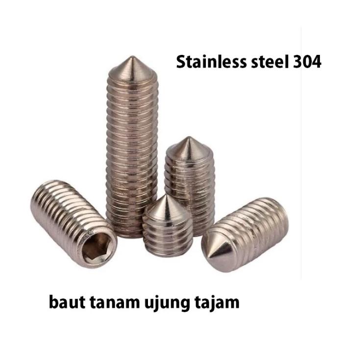 (1pcs) SS304 Baut Tanam Tajam M8x20