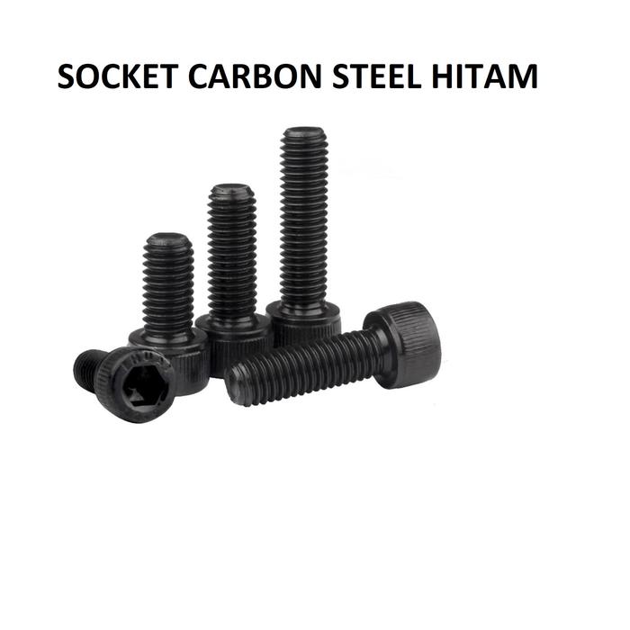 (1pcs) Baut Socket Carbon Steel Hitam M3x25