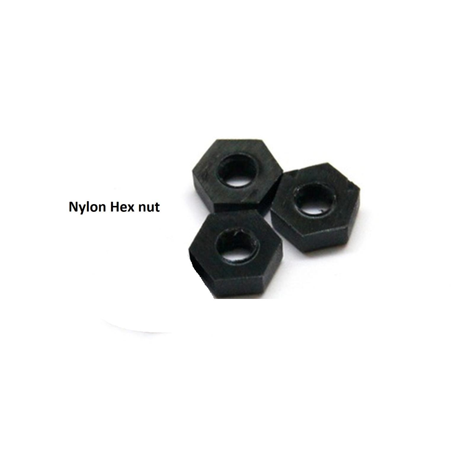 (1pcs) Black/Hitam Hexa Nut M4
